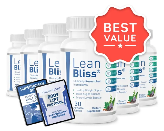 LeanBliss 6 bottle best value package with 2 free ebooks